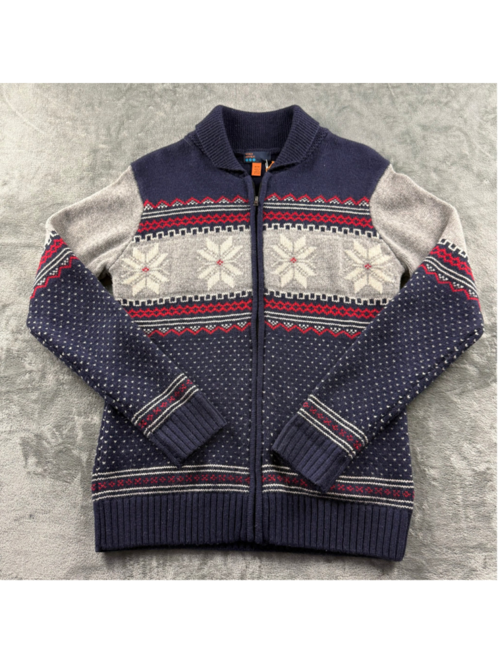 Fair Isle Sweater Women’s M World Republic Lambswool NWT Apres Ski Nordic Navy - Picture 6 of 14